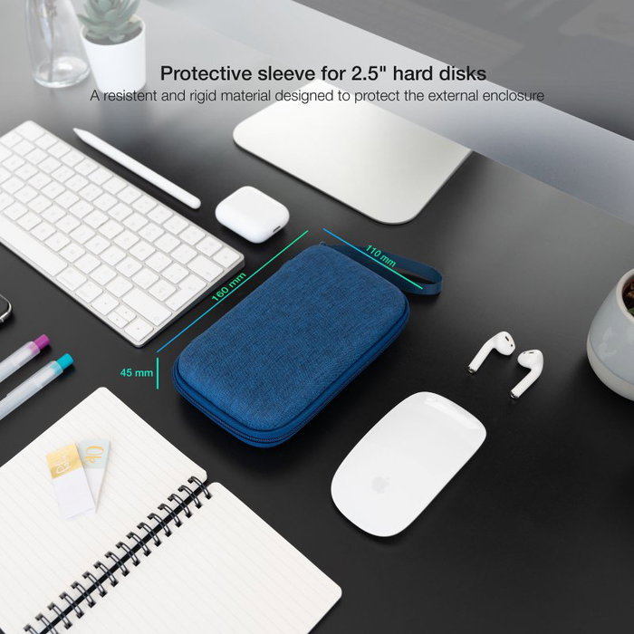 TooQ Estuche Protector para Caja Externa 2.5 el TQBC-E2503PB, Azul Pacífico